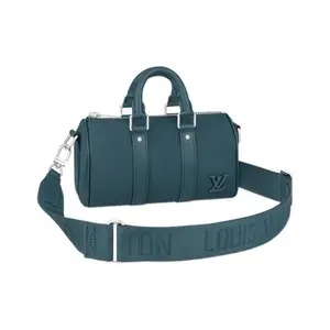 Louis Vuitton Keepall XS Crossbody Bag for Men and Women – Aerogram Leather, Adjustable Detachable Strap, Blue