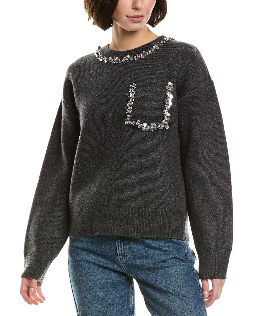 Endless Rose Relaxed Jewel-Trim Wool-Blend Sweater
