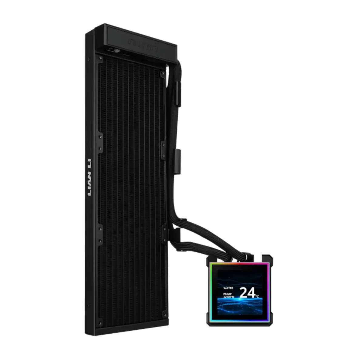 Lian-Li HS2LCDS36NB 3.4 in. LCD Radiator Liquid CPU Cooler - Black