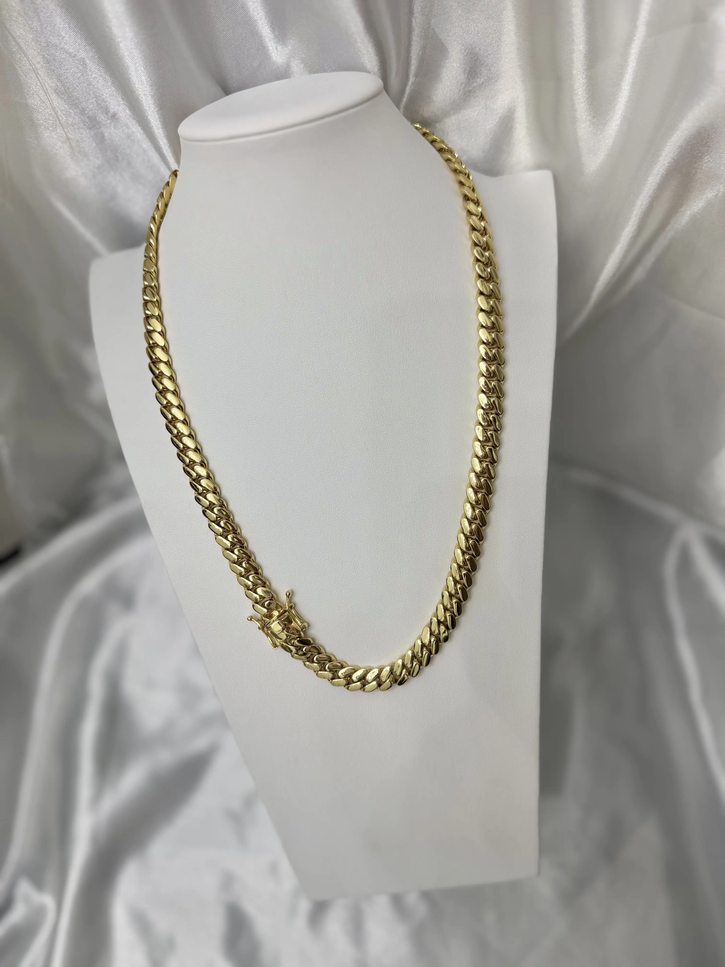 Cuban Chain 12mm Width 24 Length 14K Gold Plated Necklace for Men Women