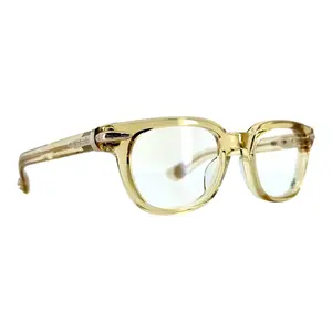 Chrome Hearts Unisex Fashionable Glasses, Full-Rim Drippin Eyeglass Frames, Transparent Beige with Gold Accents