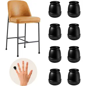 20 Pcs Black Extra Small Skinny Chair Leg Floor Protectors for Hardwood Floors, Upgraded Rubber Chair Leg Caps with Felt, Round Furniture Leg Feet Covers, No Scratches Reduce Noise (Fit 0.4"-0.5")