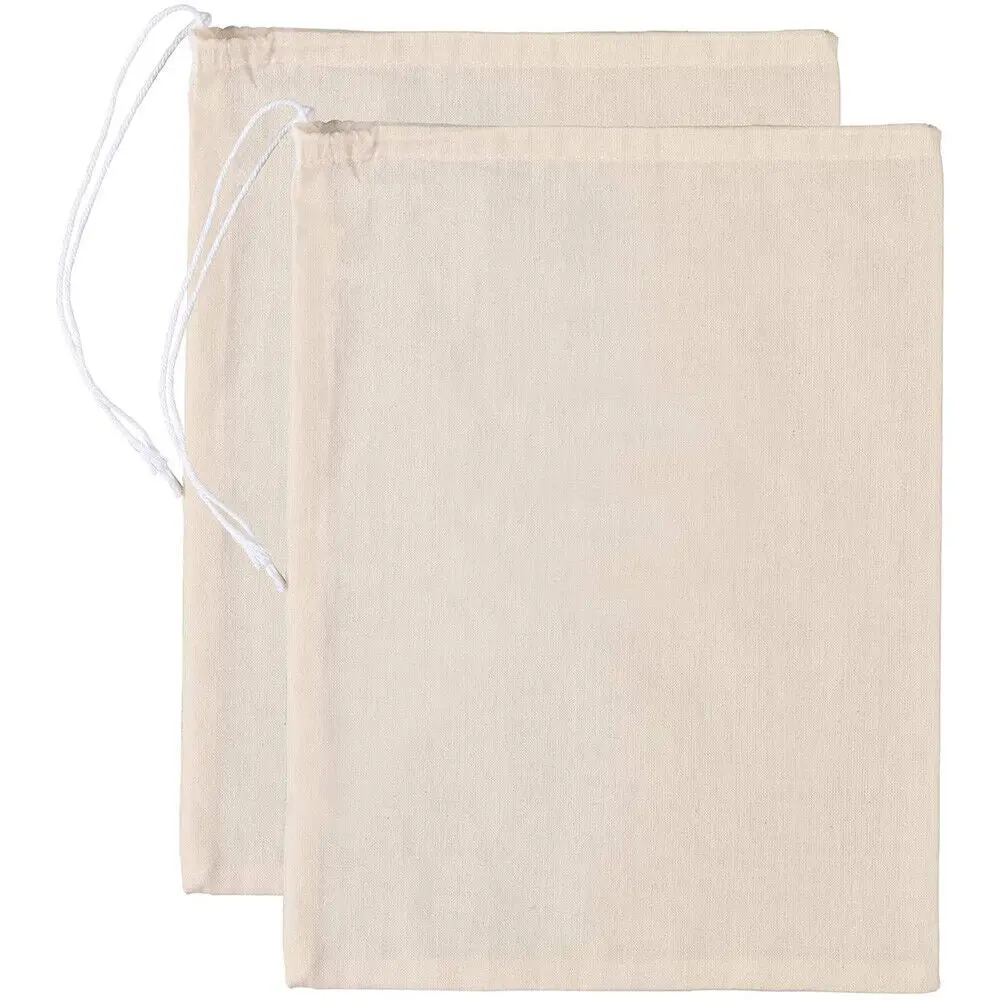 2x Cotton Nut Milk Bag Reusable Food Strainer Brew Coffee Juice Cheese Cloth Kitchen Utensils