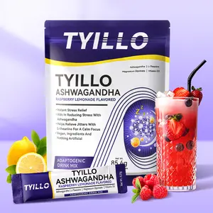 Tyillo Calming Sparkling Mix Metabolic Support with 8-in-1 Magnesium, KSM-66 Ashwagandha, Saffron, Vitamin D3, GABA, L-Theanine. Supports Cortisol Balance, Mood, Sleep. No Sugar. Non-GMO. Raspberry Lemonade Flavor