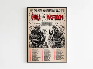 Gojira and Mastodon Poster Decor Artwork Decoration Wall Ornaments Artistic Room Print Photo