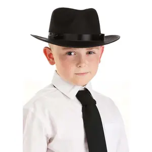 Kid's Black Gangster Costume Hat