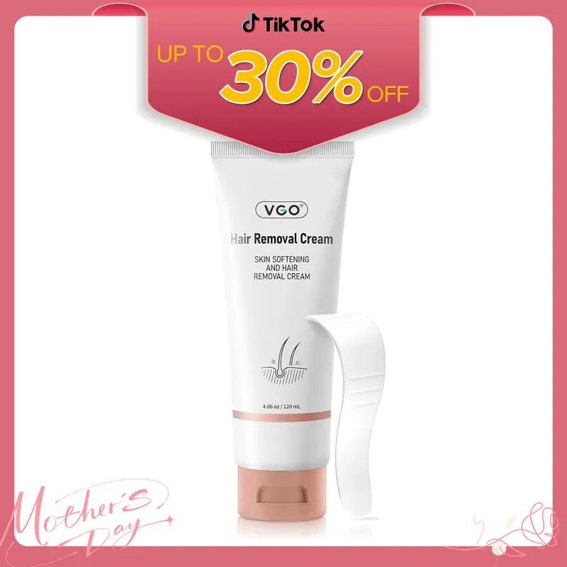 VGO Hair Removal Cream 4.0 oz and SPF 50+ Skincare for Bikini Legs Arms Underarms Whole Body, Prevent Sunburn for All Skin Types for Both Men and Women