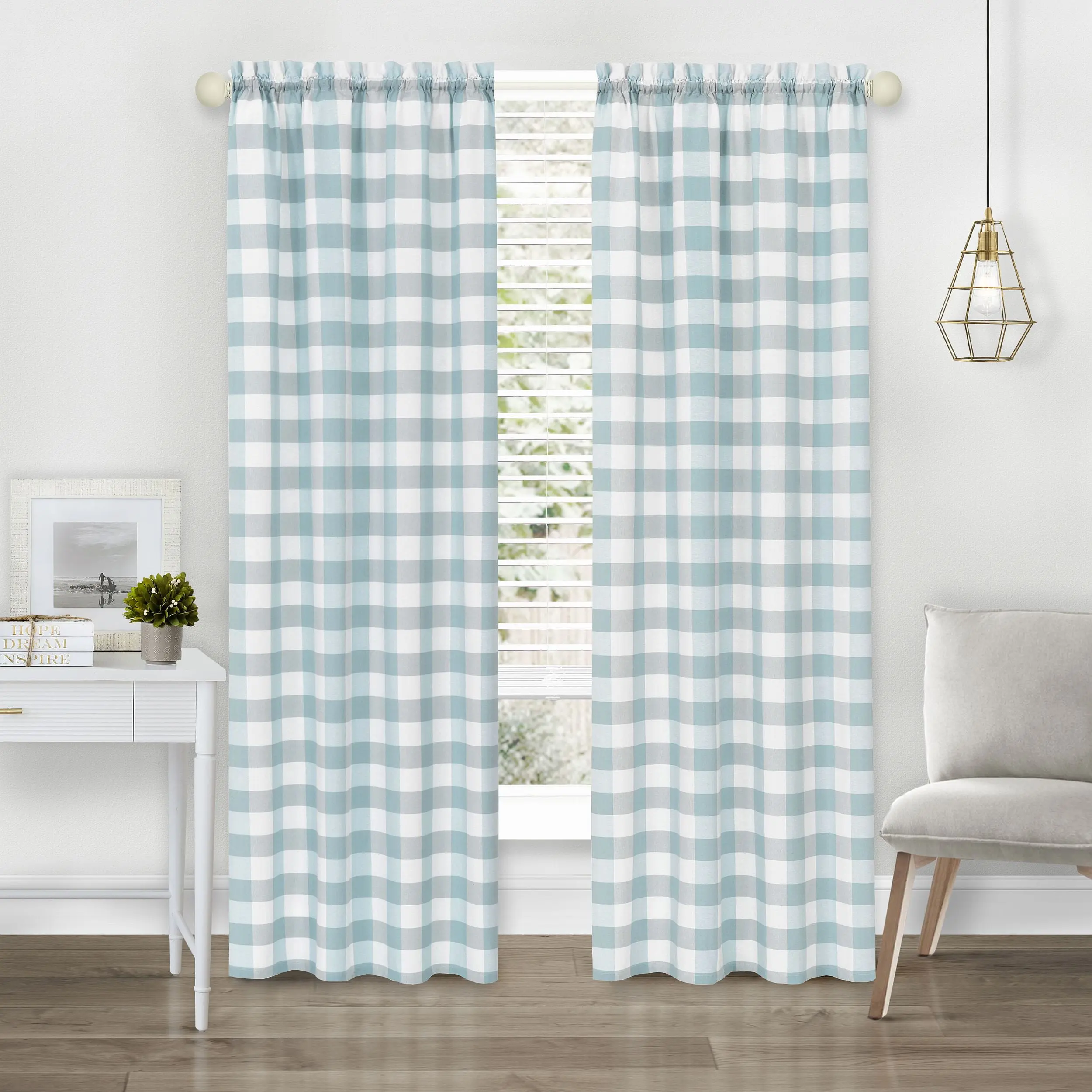Achim HNPN63IB06 42 x 63 in. Hunter Rod Pocket Window Curtain Panel, Blue