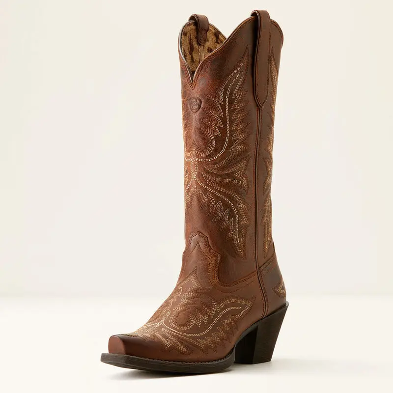 Ariat Womens  Round Up Collins D Toe Western Boot - Rafter Tan 10053788