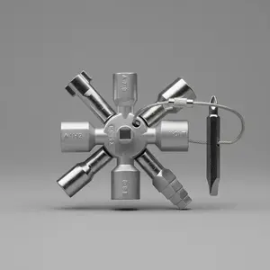 Electric Control Cabinet Elevator Cross Key Wrench, Water Meter Valve Key, Inner Triangle Wrench, Multi-Purpose Tool, Multifunctional Wrench Set, Hex Combination Wrench