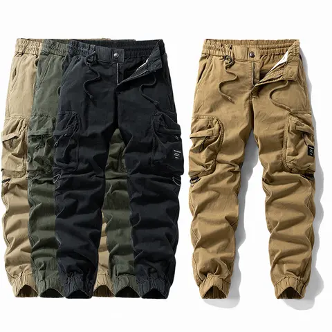 Men's Washed Vintage Loose Tapered Straight Work Pants - Spandex Elastic Fabric, Plain Design, Stylish Soft Menswear Cargo Joggers, Versatile for Work, Outdoor, All Seasons