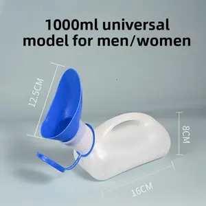 Brand New Thickened 1000ml Plastic Urinal Unisex Urinal with Interface for Outdoor and Car Use