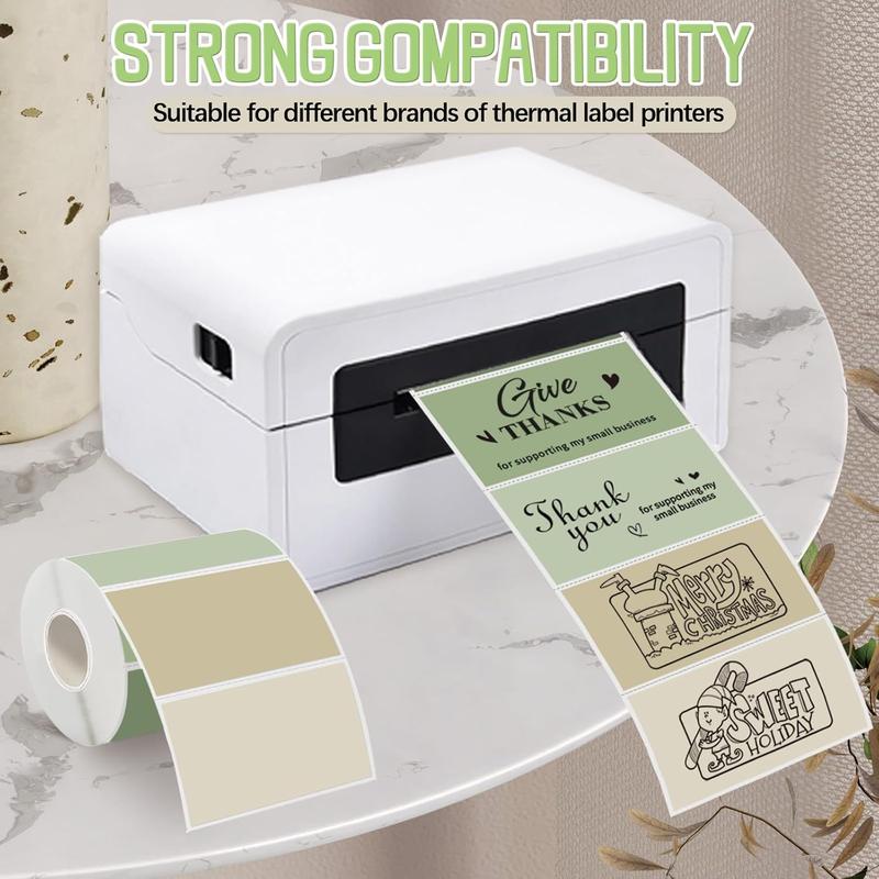 Starboling 3" x 2" Thermal Labels,Self-Adhesive Rectangle Thermal Printer Sticker,for Price,Barcode,Mailing,Name（Beige Gradient）