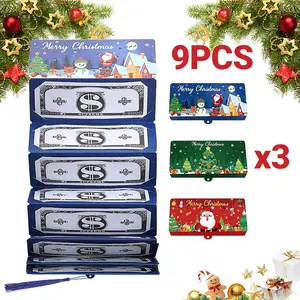 9Pcs Christmas Cash Gift , Creative Surprise Money ClipWallet & Unique Cash Box,  Money Clip, Creative Cash Gift Wallet, Fun Holiday Gift forMen,Women & Any Recipient