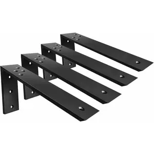 Countertop Support Brackets 4 Pack L Bracket Countertop Brackets 12" x 6" x 2.5" Heavy Duty 3/8" Thick Shelf Brackets Metal Corbels L Shape Bracket for Wood Shelf/Quartz/Granite/Concret Countertops