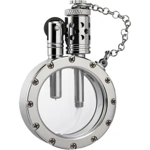 Classic Windproof Kerosene Brass Lighter,Refillable Silver Lighters,Camping,Transparent,Flint Wheel, Collectible,Men's Gift,Thorens Round Watch Lighter