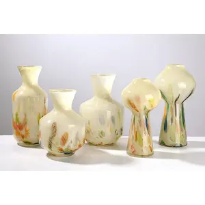 Traditional Art Glass Vase Set of 5