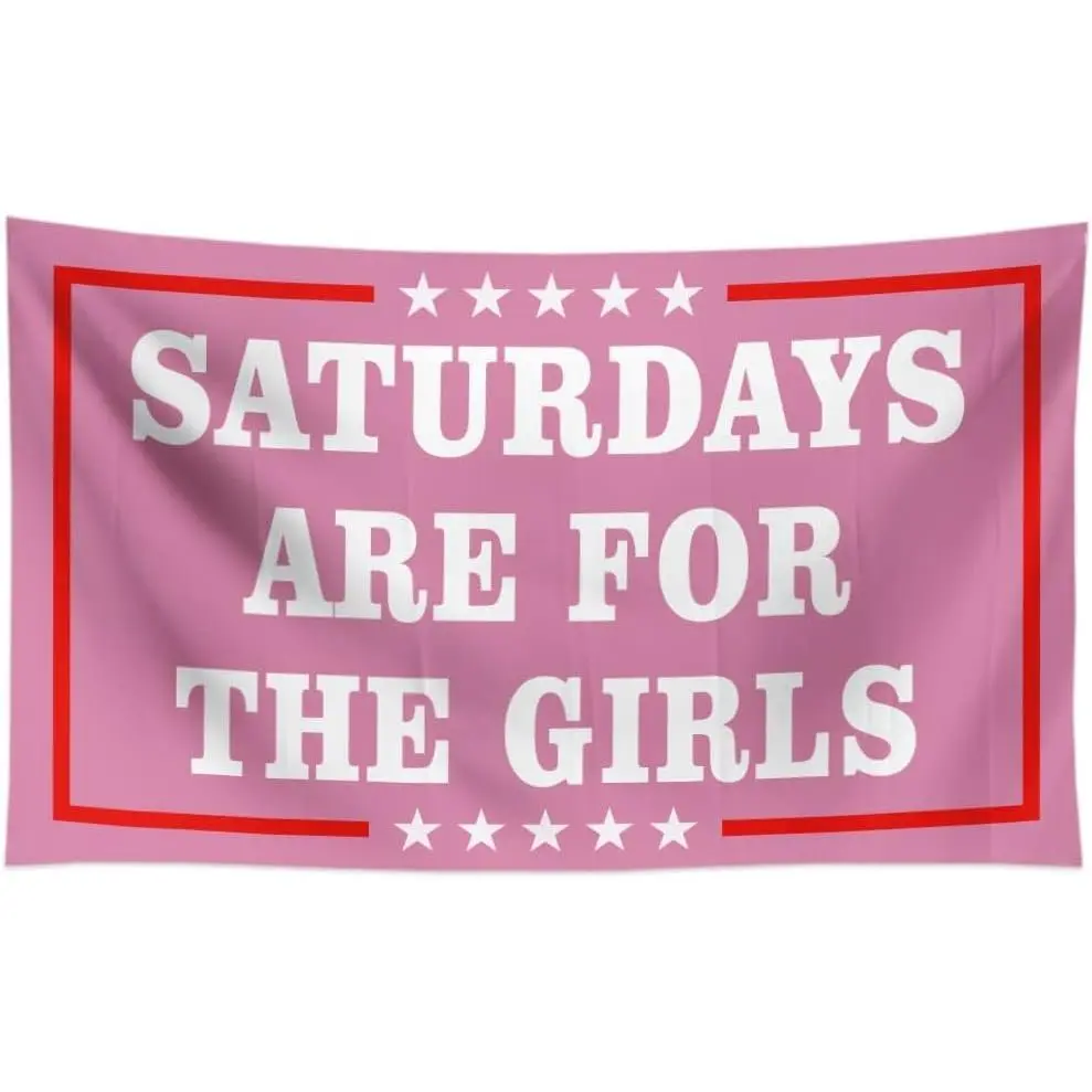 "Saturday Are For The Girls" Feminine Girly Tapestry, Durable Lightweight Polyester Home Decor, Vivid Color Hanging Banner for College Dorm & Bedroom, 60x40in, Feminine Tapestries, Girly Tapestries