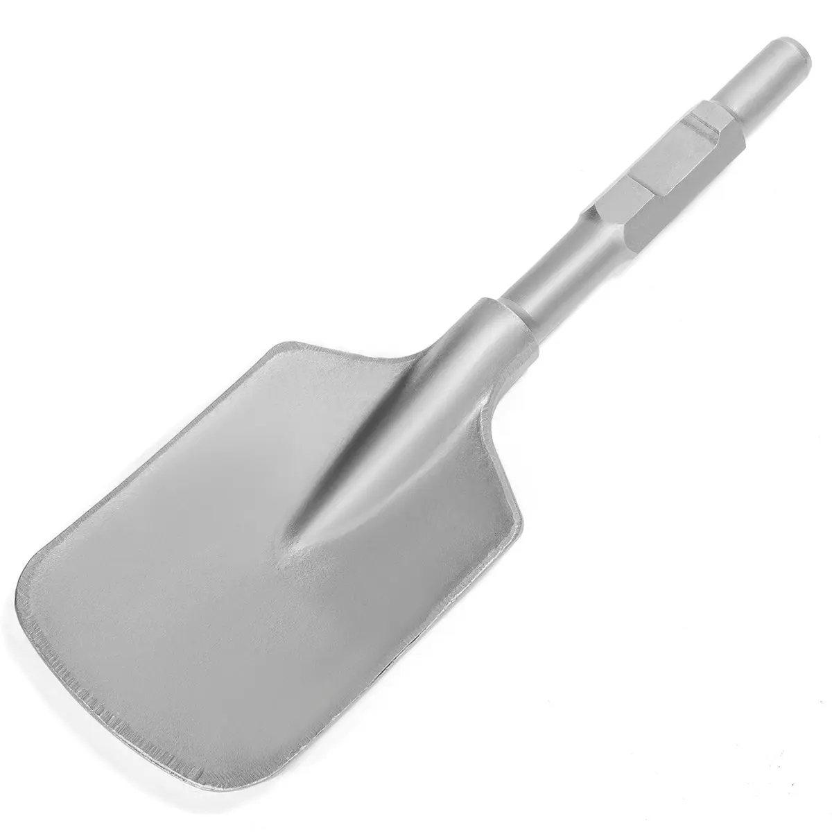 XtremepowerUS Jack Hammer Asphalt Scoop Chisel Bit, 1-1/8" Hex Shank, Heat-Treated Steel Alloy Hardware, 5-1/2"x17-1/4" Demolition & Trenching Tool
