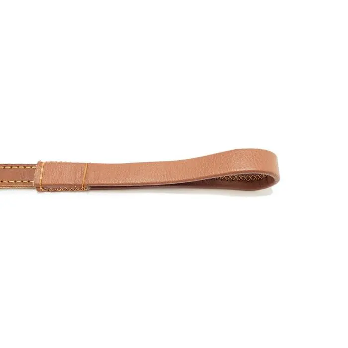 High-Grade Leather Dog Leash - Double-Stitched Handle, Tan Leather Strap for Dogs, Leather Leash