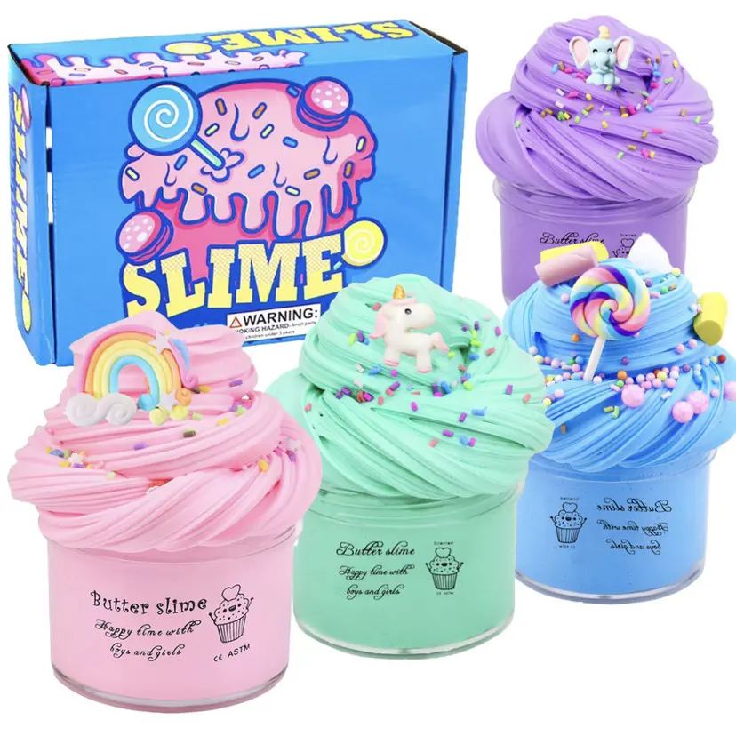 4-piece combo set Cloud-soft butter texture! 4-color cotton slime set, super stretchy and stress-relieving sensory slime kit. 4-piece combo set Cloud-soft butter texture! 4-color cotton slime set, super stretchy and stress-relieving sensory slime kit.
