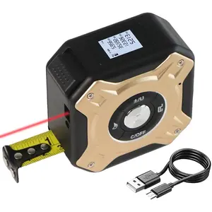 3 in 1 Laser Tape Measure, 40 / 60M Distance Meter, Stainless Digital 5m Retractable Roll Cord Rangefinder, Laser Measuring Tool