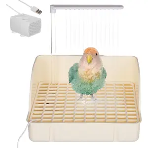 Automatic Bird Bath With Pump, Parakeet Bird Cage Bath, Bird Shower Fountain, Circulating Water Parakeet Bath For Cage, Silent Plastic Bird Bathtub For Conure, Cockatiel, Lovebird, Budgie run water african grey attract hummingbird bird bath feeder