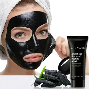 Blackhead Removal Peel-Off Mask, Bamboo Charcoal Deep Cleansing, Pore Minimizing and Oil Control, 60ml; Bamboo Charcoal Blackhead Removal Peel-Off Mask, Deeply Cleanses Pores, Purifies Skin, Gently Removes Dead Skin Cells from Nose and Face.