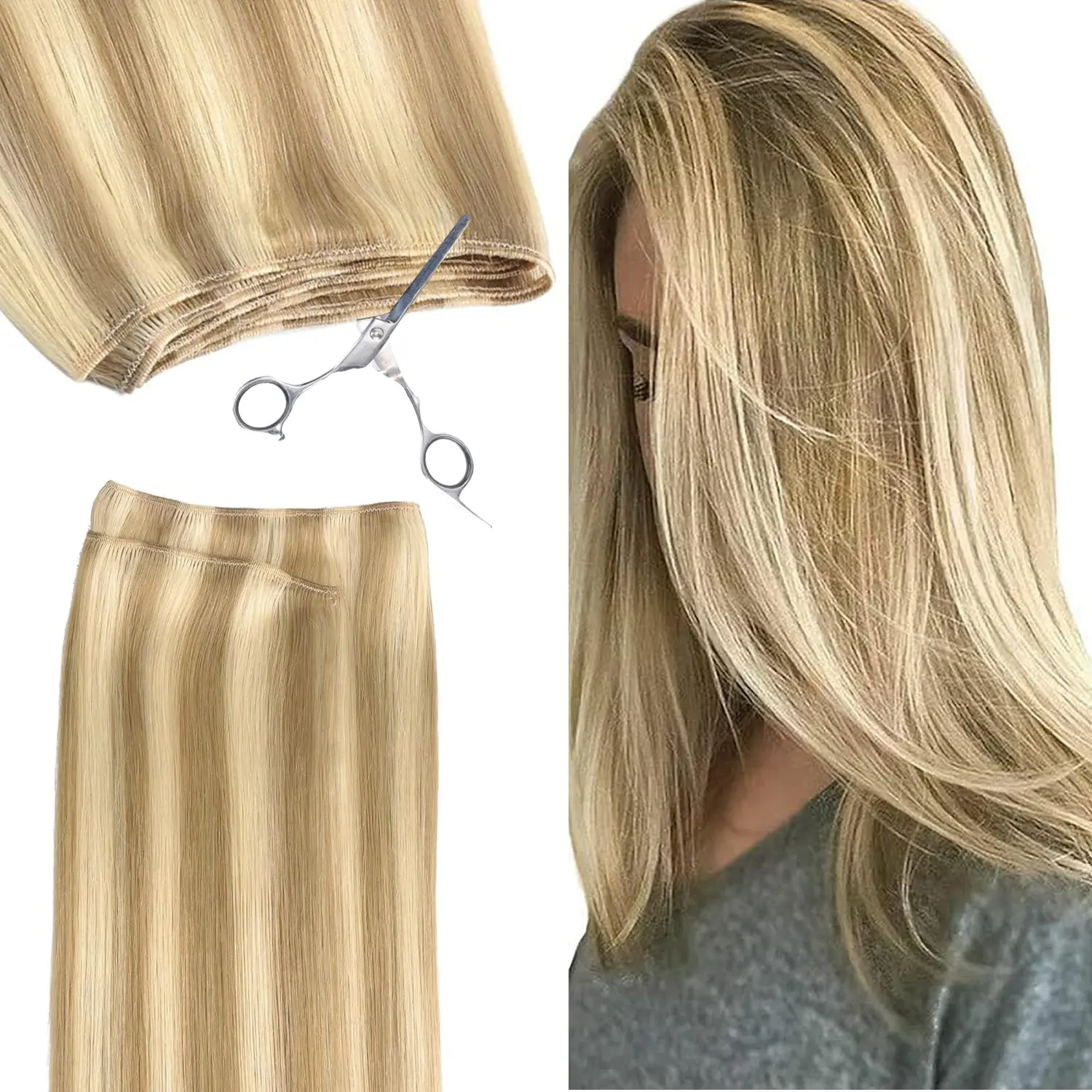 #16/22 Light Blonde Highlighted Golden Blonde