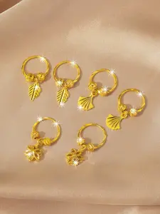 6 Leaf Grass Earrings, Shell Earrings, Copper Plated Gold Earrings, Stud Earring Jewelry, High Quality Earrings, Exquisite Luxury Gifts for Girlfriend, Valentine's Day Gifts for Friends, Daily Accessories Wedding Gifts, Mother's Day Jewelry Gifts