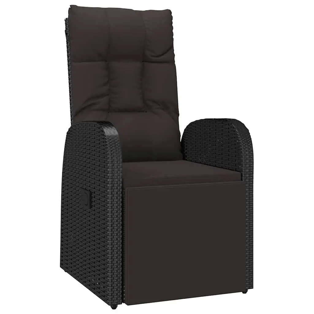 vidaXL Armchair Wicker Patio Reclining Lounge Chair with Cushion Poly Rattan 3001638