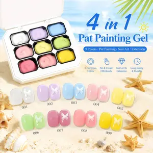 Osnailmall 9 Colors Gradual Semi Permanent Gel Nail Polish, UV LED Curing, 4 in 1 Pat Painting Gel, Long-Lasting Manicure Solution