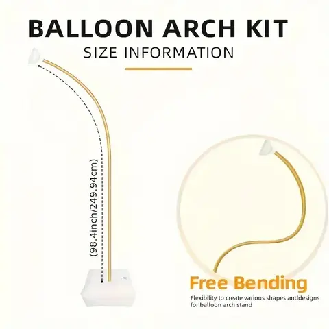 Reusable 8.2ft Flexible Balloon Arch Stand Kit, Perfect for Weddings, Parties & Events Decoration, Easy Setup, Durable Design, Balloon Arch Frame