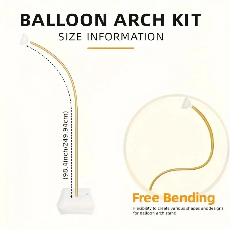 Reusable 8.2ft Flexible Balloon Arch Stand Kit, Perfect for Weddings, Parties & Events Decoration, Easy Setup, Durable Design, Balloon Arch Frame