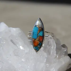 Spiny Oyster Turquoise 925Silver Ring