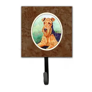 212 MAIN Airedale Terrier Wall-Mounted Metal Hook Holder - Home Decor Hanger Organizer for Leashes, Keys, 6x1.25x4.25 in.
