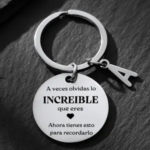 Inspirational Spanish Keyring Pack of 1 Stainless Steel Encouragement Keychain Unisex Gift for Sons and Daughters Creative Accessory for Backpack Bag Birthday Graduation Present Broken Glass Design