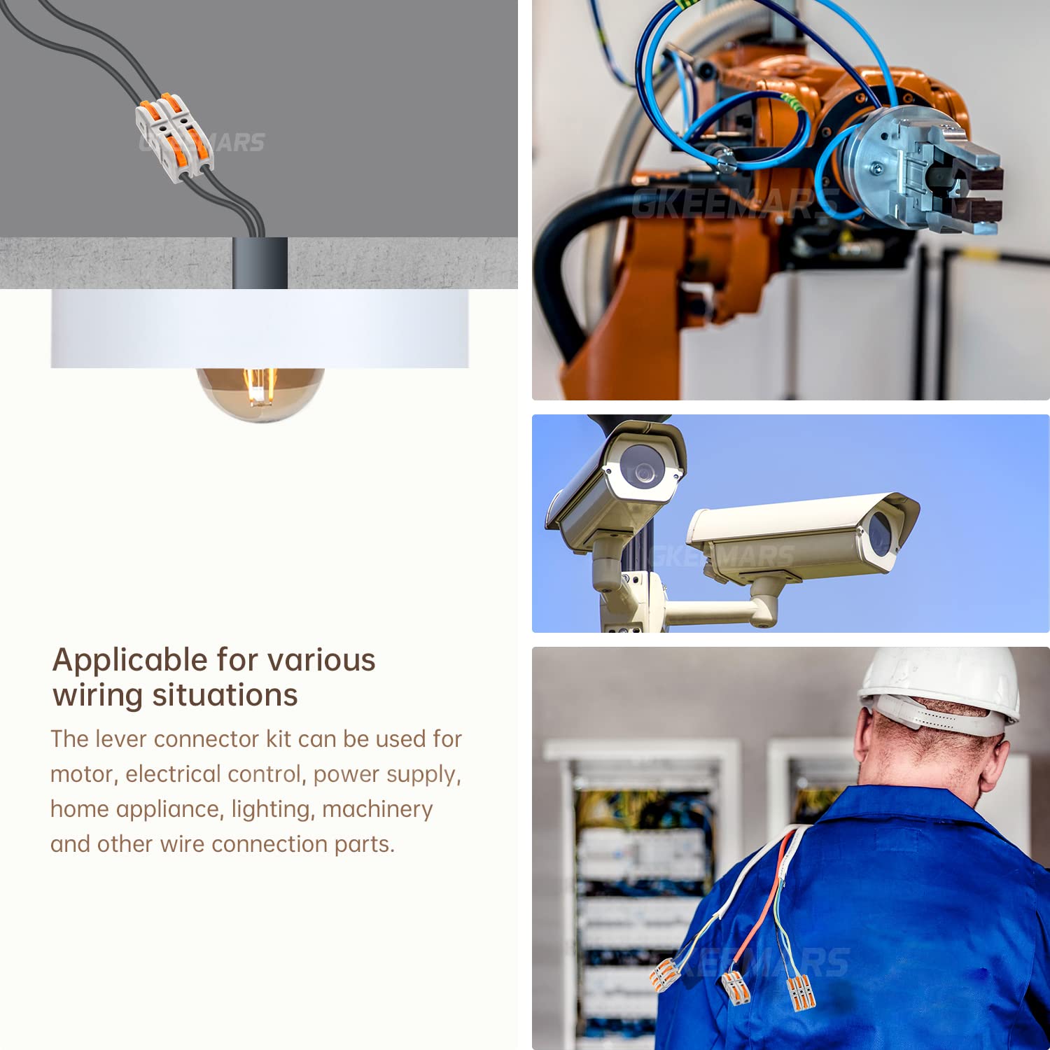 Quick Lever Wire Connectors, Universal Push-In Terminal Block, Electrical Cable Connectors for Home, Office & Industrial Use, Durable & Secure Wiring