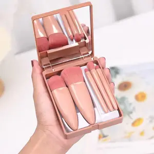 Travel Makeup Brush Set with Mirror, Brush Makeup Kit, Multi-functional Makeup Brush, Portable Beauty Tools for Home and Travel