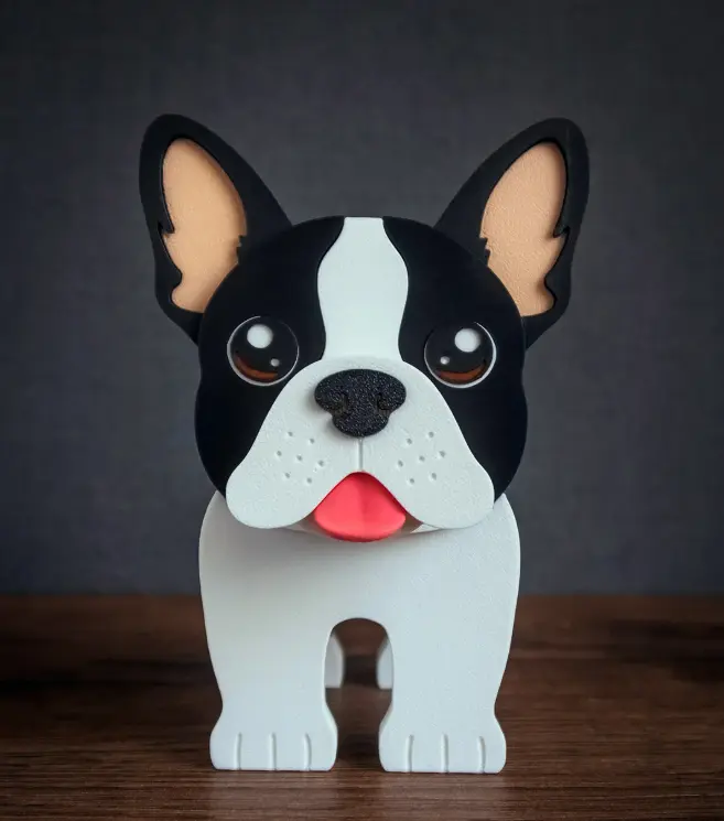 Adorable Boston Terrier Glasses Holder - 3D Printed Miniature Animal Figures Desk Organizer, Key Storage, Office Desk Supplies Organizers & Dispensers, Miniature Animal Figures Desk Supplies Organizers & Dispensers