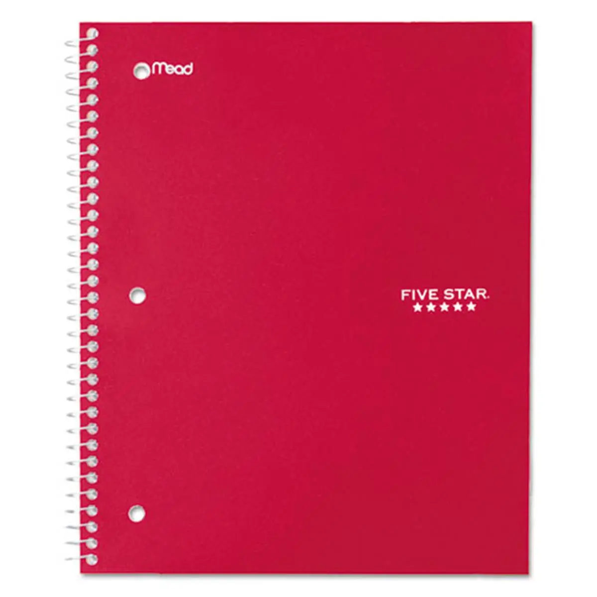 Mead Products MEA72017 1-Subject Wirebound Notebook - Red Durable Poly Cover, Double-Sided, Pocket Divider, Hooks Into 3-Ring Binder, Holds Entire School Year, Back to School Haul Supplies, Multi-Page Pad Type: Notebook