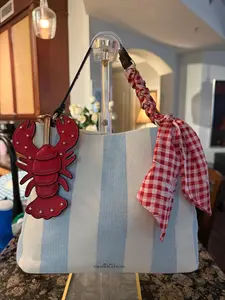 Trending Beaded Bags and Resort Collection - BCBG Lobster Blue White Stripe with Lobster Charm