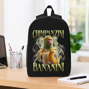 Italian Brain Rot, Backpack, Multifunctional Bag, Creative Gifts, Starting Gifts Monkey Inside Banana with Smoke Women'S Bags, Men'S Bags, Lightweight And Durable, with a Cartoon Style That Is Adorable, Suitable for Outdoor Study, Commuting