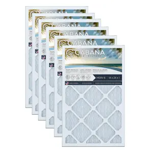Cabana Air Filters 6 Pack HVAC Furnace Air Filters, MERV 8, 14 x 24 x 1, White