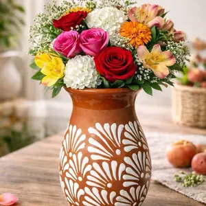 Handmade Cielito Lindo Flower Vase with Unique Design and Vibrant Colors for Home Decor
