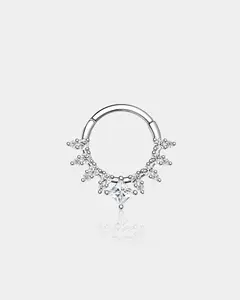 Cluster CZ Hinged Daith Septum Ring