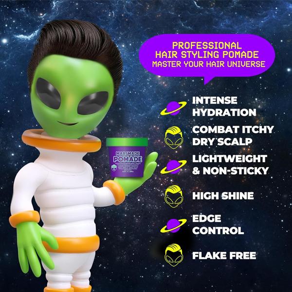 MARSMADE Hair Pomade- Official Product Edge Control & Combats Itchy Dry Scalp - Long-Lasting Hair Shine, No Flaking No Residue Cruelty Free (6 fl oz)