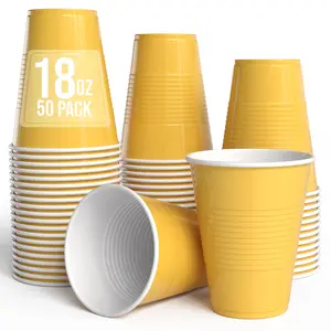 PMA - 18 Oz. Yellow Plastic Cups - 50 Ct.