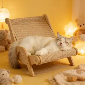 Durable Cat Scratching Post, Sisal Material, Anti-Slip Base, Pet Toy & Bed, Self-Cleaning Kitty Lounge Chair, Ideal Gift for Cats