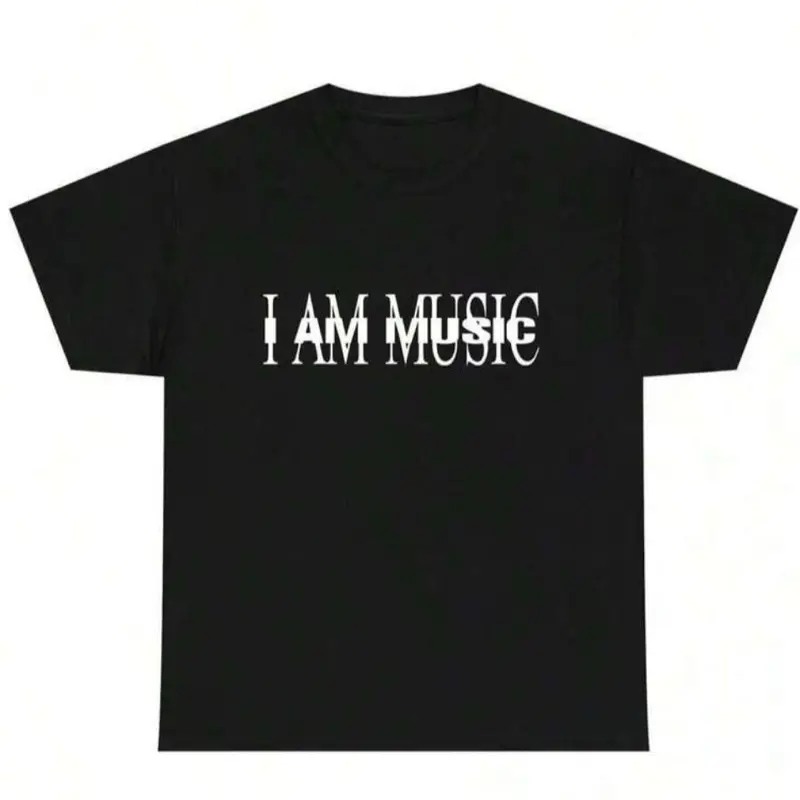 Carti Rapper I AM MUSIC Print HipHop T Shirt Vintage All Size Black T-SHIRT - Casual Shirt, Unisex Shirt, Soft Fabric, Breathable, Comfortable, Short-Sleeved Retro